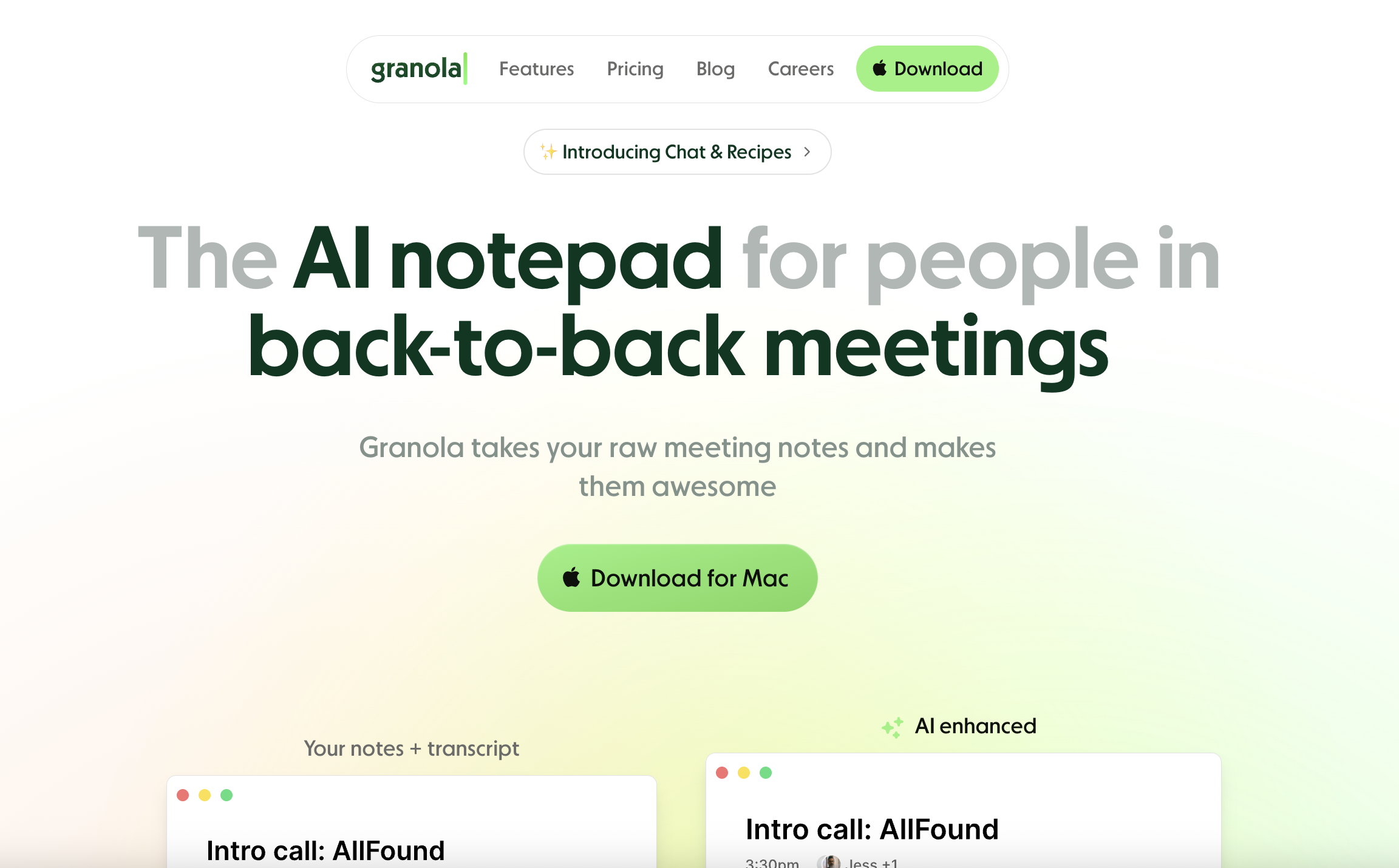 Granola AI interface screenshot