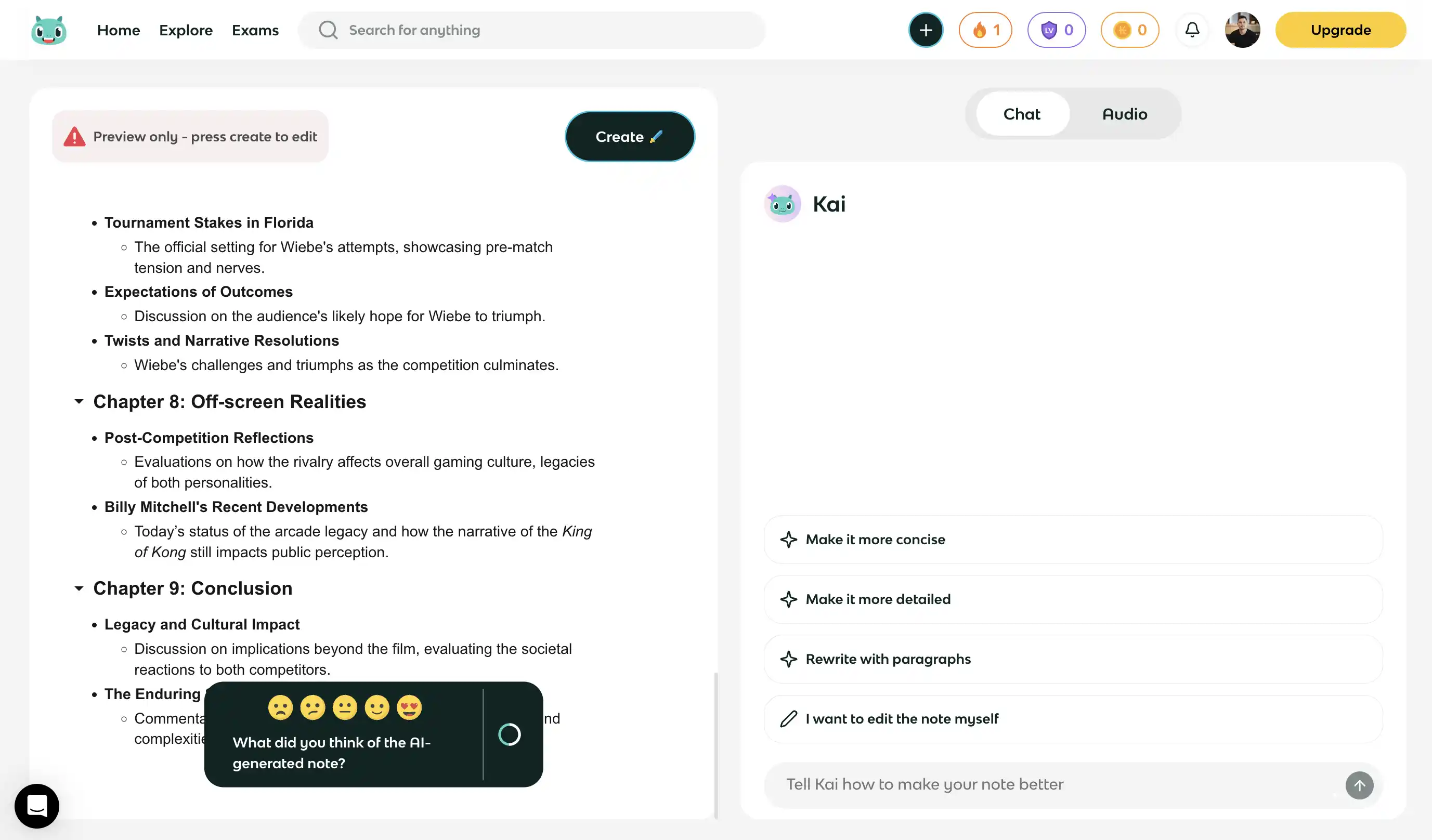 Knowt interface screenshot