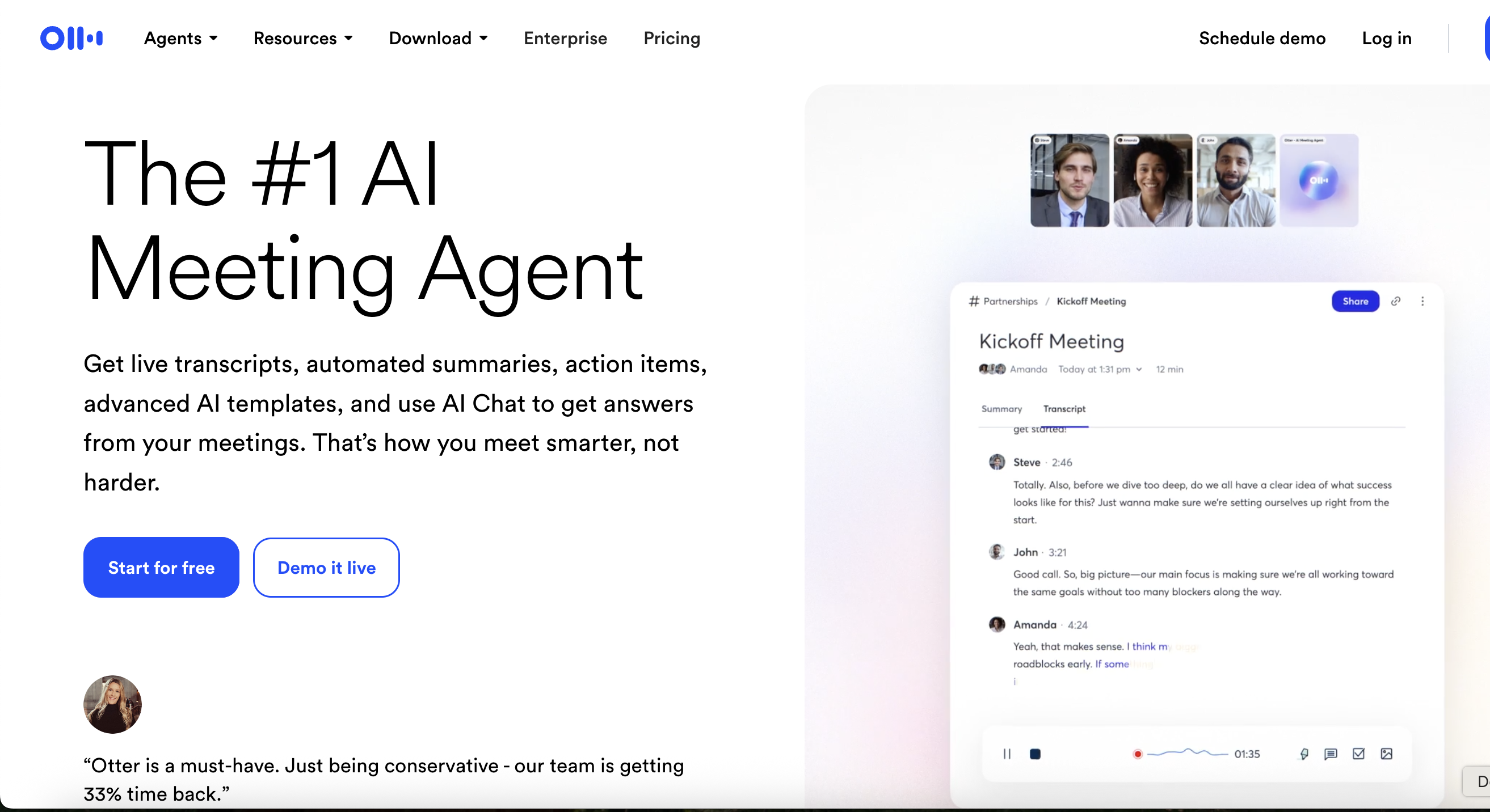 Otter AI interface screenshot