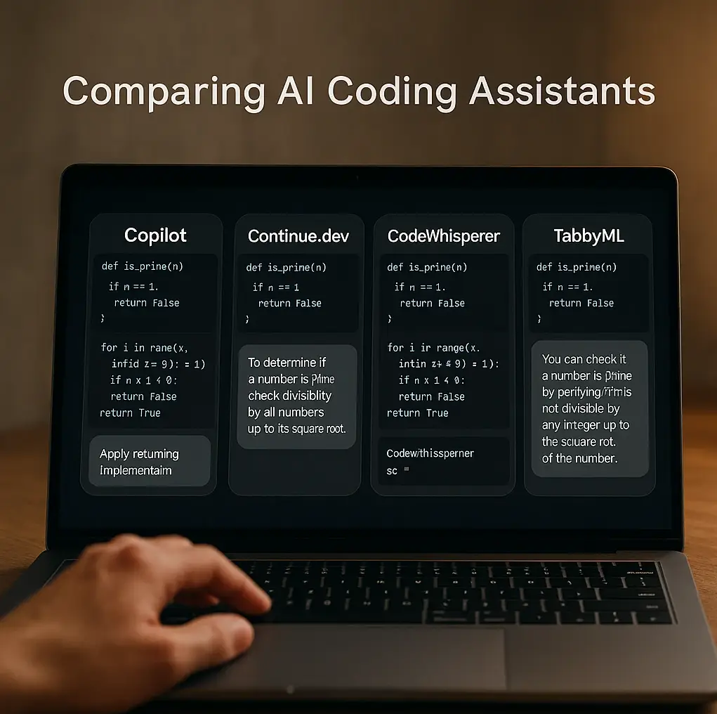 Comparison of AI coding assistants in modern UI