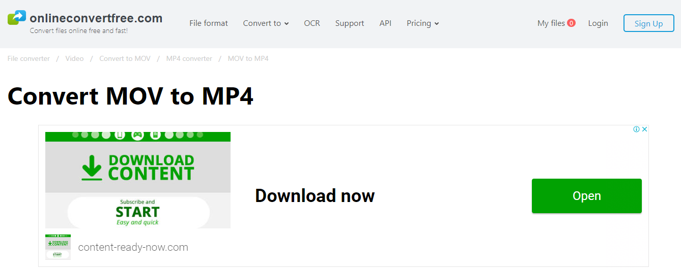 OnlineConvertFree - MOV to MP4
