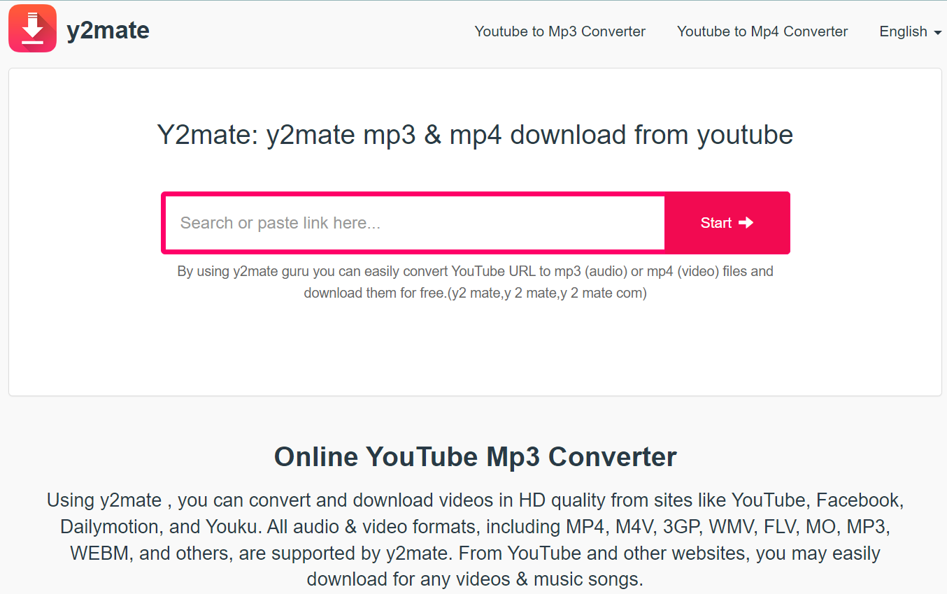 Y2mate for YouTube to MP3 Converters
