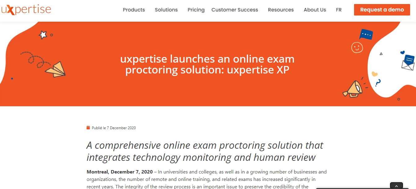 Uxpertise XP: Online Exams Auto-Proctoring Solutions