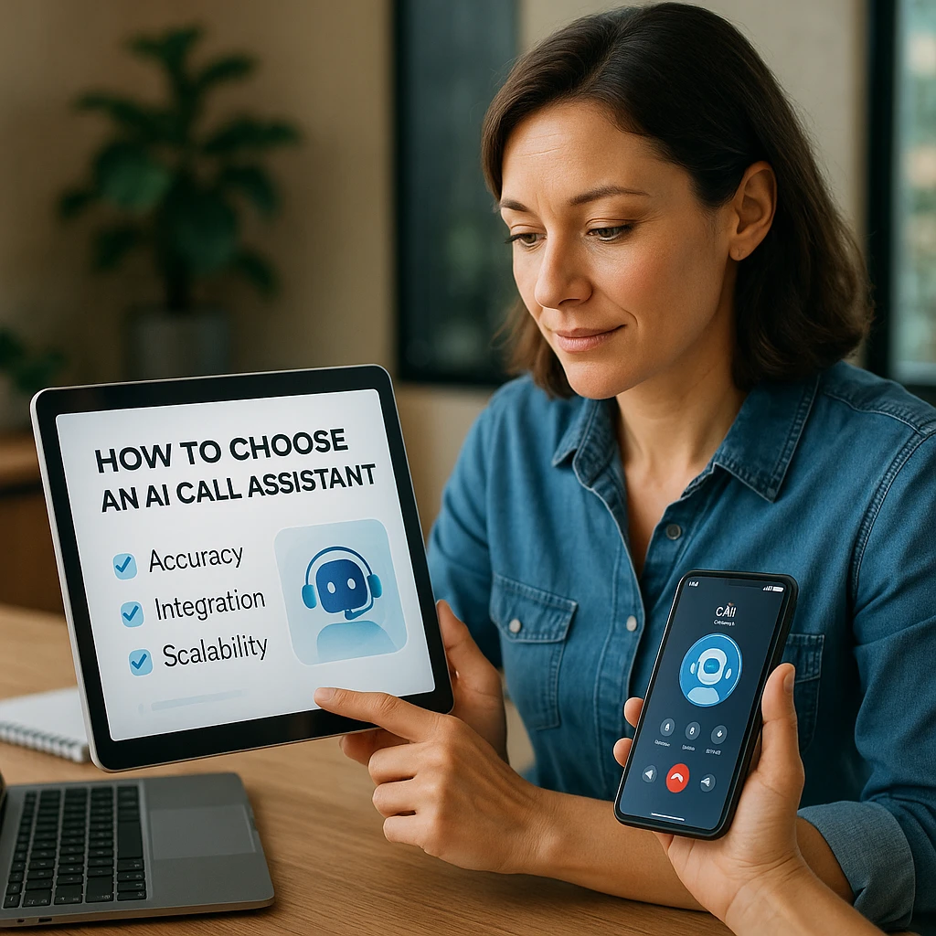 AI call assistant dashboard showing call management interface and automated answering features