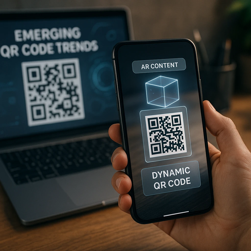 Emerging QR code trends showing AR integration and dynamic codes