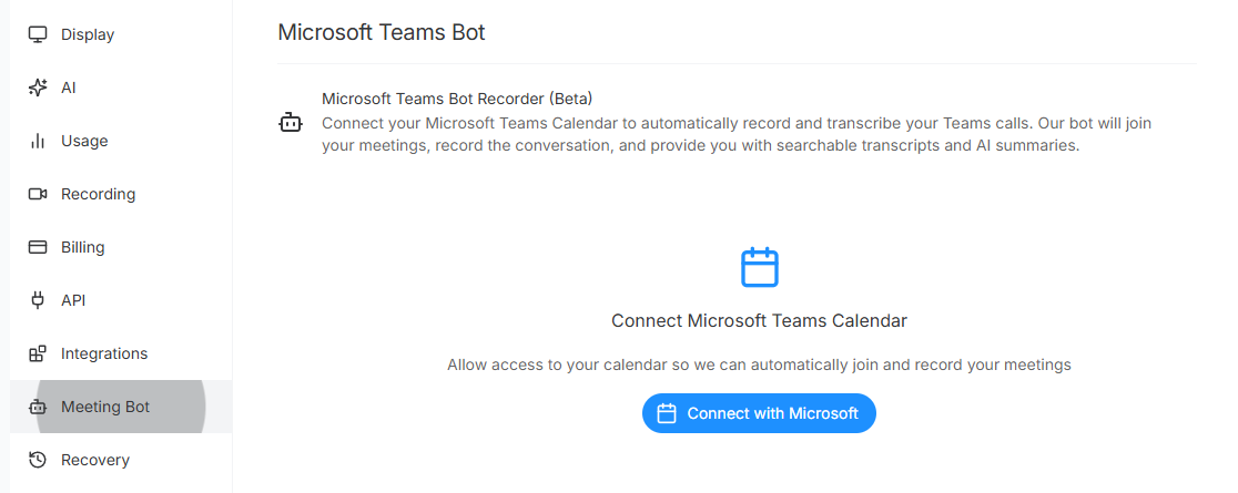 Connect Microsoft Teams to ScreenApp